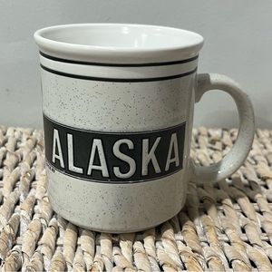 Vtg ALASKA Stoneware Coffee Tea Cup Mug ACE 87 Wolves Retro 3.5”
